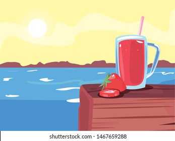 summer time vacation flat design