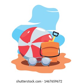 summer time vacation flat design