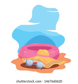 summer time vacation flat design