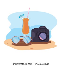 summer time vacation flat design