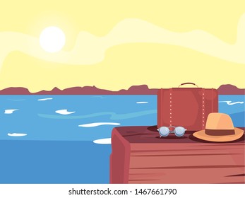 summer time vacation flat design