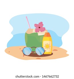 summer time vacation flat design