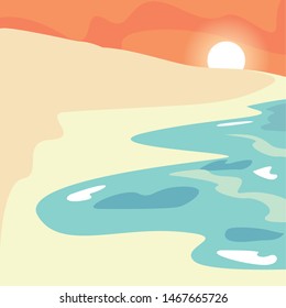 summer time vacation flat design