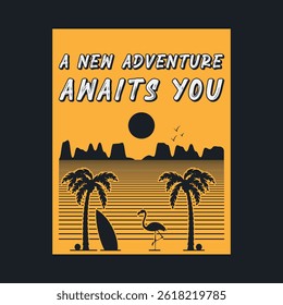 Sommerzeit, Sommerurlaub Poster Design. Bearbeitbar, skalierbar, Vektorgrafik.
