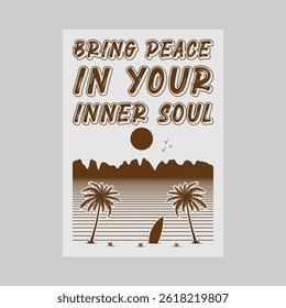 Summer time, summer vacation poster design. Editable, resizable, vector illustration.
