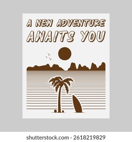 Sommerzeit, Sommerurlaub Poster Design. Bearbeitbar, skalierbar, Vektorgrafik.
