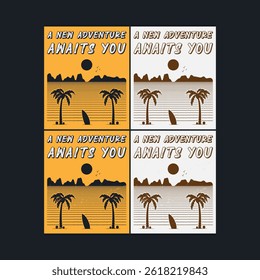 Tiempo de verano, diseño de cartel de vacaciones de verano. Editable, redimensionable, Ilustración vectorial.

