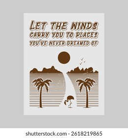 Summer time, summer vacation poster design. Editable, resizable, vector illustration.
