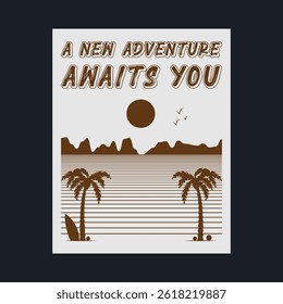 Sommerzeit, Sommerurlaub Poster Design. Bearbeitbar, skalierbar, Vektorgrafik.
