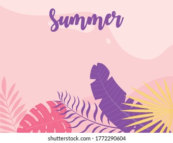 summer time vacation tourism foliage leaves nature banner vector illustration