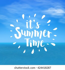 It's summer time vector background with sea view. 