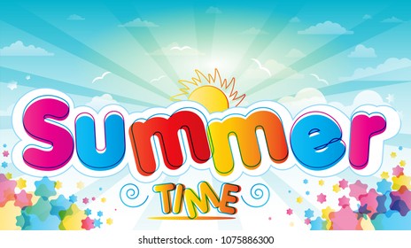 Summer time vector banner design