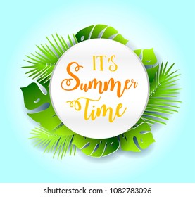Summer time vector banner design.