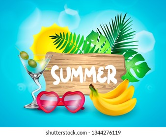 Summer time vector banner design.