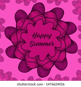 Summer time vector banner design With Floral Background