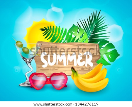 Summer time vector banner design.
