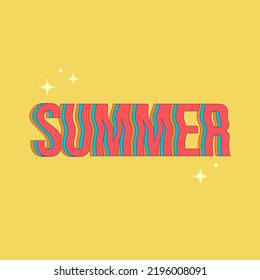 Cartel vectorial de verano o afiche sobre fondo amarillo. Ilustración vectorial. 