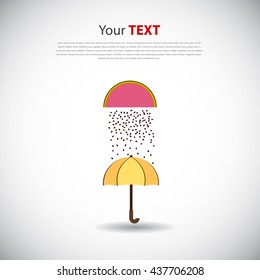 summer time vector card with watermelon and umbrella