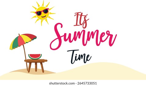 Its summer time vector design. summer holidays. summer season design collection