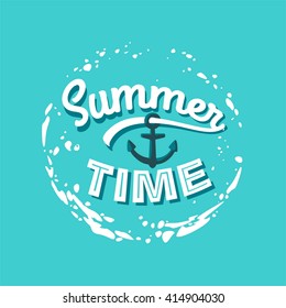Summer time. Vector design for print or web.