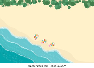Summer time vector design sea background with beach element. Vector illustration summer holidays background.