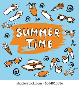 Summer time vector illustration