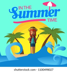 Summer time. Vector illustration