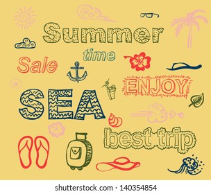 Summer time vector illustration