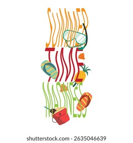 summer time vector illustration artwork for tshirt design , summer time madness , kids men women design 