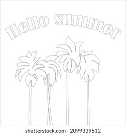 Summer time vector illustration on white background. 