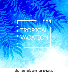 Summer time. Vector illustration of tropical palm leaves EPS 10