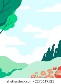 Summer Time Vector Illustration Vertical Background