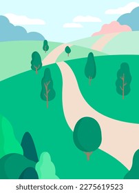 Summer Time Vector Illustration Vertical Background