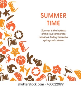 Summer time vector illustrations with icons