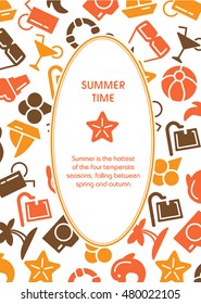 Summer time vector illustrations with icons