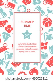 Summer time vector illustrations with icons