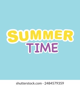 Summer time. Vector text effect, with summer season event.