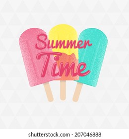 Summer Time. Vector Triangular Background With Ice-cream.