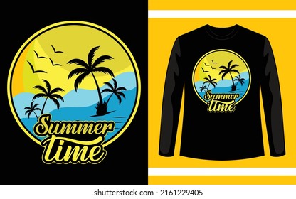 Summer Time Vector T-Shirt Design Template