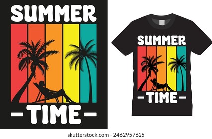 Tiempo de verano, Summer Vibes tipografía Vector gráfico diseño de la camiseta. Ilustración de diseño de camisetas de vacaciones de verano. Camiseta de los amantes de la playa listo para imprimir, póster, Anuncio, tarjeta, vaina