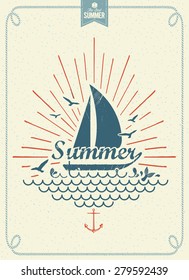 Summer Time Vintage Vector Background