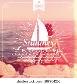Summer Time Vintage Vector Background
