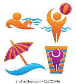 summer time, vocation, travel and other activity, vector collection