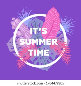 It's Summer time wallpaper, fun, party, background, vector, sky, picture, art, image, design, travel, poster, event. Vector illustration.