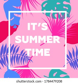 It's Summer time wallpaper, fun, party, background, vector, sky, picture, art, image, design, travel, poster, event. Vector illustration.