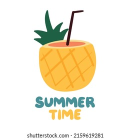 Sommerzeit Tapete mit Ananassaft