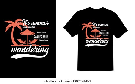 It’s summer and time for wandering summer sublimation beach vintage printable t shirt design vector