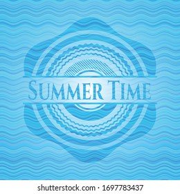 Summer Time water emblem background. Vector Illustration. Detailed.