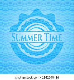 Summer Time water wavec oncept emblem.