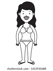 summer time woman in bikini vector illustration